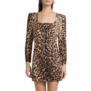 Saloni Shree Short Double Crepe Dress in Cheetah Gradient US 10